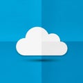 Minimalist digital illustration features a white cloud shape placed at the Royalty Free Stock Photo