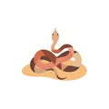 Stylized Illustration of a Snake on Sand Royalty Free Stock Photo