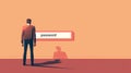 Minimalist digital security concept with password field