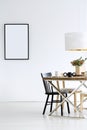 Minimalist dining room with mockup Royalty Free Stock Photo