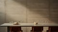 Minimalist Dining Table In Concrete Surroundings