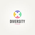 Minimalist diversity and inclusion logo template vector illustration design. simple people community, network, and social symbol Royalty Free Stock Photo