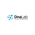 minimalist DnaLab moleculer circle logo design