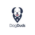 Minimalist dog wearing duds accessories logo icon Royalty Free Stock Photo