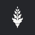 Minimalist Dragon Logo Design With Leaf Patterns