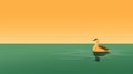 Minimalist Duck Floating In Sunset Lake Royalty Free Stock Photo