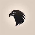 Minimalist Eagle Head Icon: Flat Vector Illustration Concept Royalty Free Stock Photo