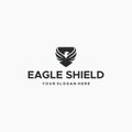 minimalist EAGLE SHIELD silhouette logo design