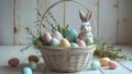 Minimalist Easter Basket Royalty Free Stock Photo