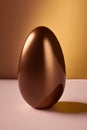 Minimalist Easter chocolate egg on gold and rose endless background Generative AI