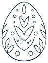Minimalist Easter egg with floral design and dot pattern illustration Royalty Free Stock Photo