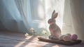 Minimalist Easter Still Life with Ceramic Bunny