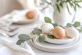 Minimalist easter table setting with elegant decor for a modern celebration Royalty Free Stock Photo