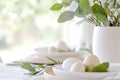 Minimalist easter table setting with elegant decor for a modern celebration Royalty Free Stock Photo