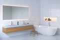 Minimalist elegance bathroom interior. 3d render.