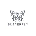 Minimalist elegant Butterfly logo design with line art style vector Royalty Free Stock Photo