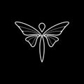 Minimalist elegant Butterfly logo design with line art style