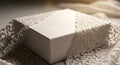 Elegant White Gift Box Wrapped in Delicate Lace with Soft Lighting Royalty Free Stock Photo