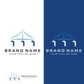 Minimalist and elegant creative bridge building logo with a modern concept. With vector illustration editing