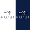 Minimalist and elegant creative bridge building logo with a modern concept. With vector illustration editing