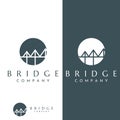 Minimalist and elegant creative bridge building logo with a modern concept. With vector illustration editing