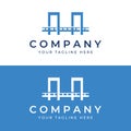 Minimalist and elegant creative bridge building logo with a modern concept. With vector illustration editing