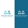 Minimalist and elegant creative bridge building logo with a modern concept. With vector illustration editing