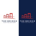 Minimalist and elegant creative bridge building logo with a modern concept. With vector illustration editing