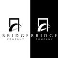 Minimalist and elegant creative bridge building logo with a modern concept. With vector illustration editing