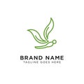 Minimalist elegant Dragonfly logo design with line art style Royalty Free Stock Photo