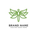 Minimalist elegant Dragonfly logo design with line art style Royalty Free Stock Photo