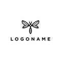 Minimalist elegant Dragonfly logo design with line art style Royalty Free Stock Photo