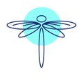 Minimalist elegant Dragonfly wings logo design Royalty Free Stock Photo