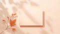 Elegant Autumn Blank Card Mockup with Fall Leaves and Soft Shadows Royalty Free Stock Photo
