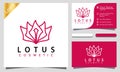 Minimalist elegant lotus and flower Logo Design Vector Illustration Template. modern logo design business card