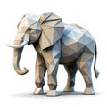 Minimalist elephant with rounded geometric trunk