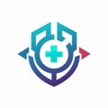 Minimalist emblem representing a cutting-edge medical organization, Create a minimalist emblem for a cutting-edge healthcare