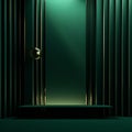 Minimalist Emerald Background With Vibrant Stage Backdrop Style Royalty Free Stock Photo
