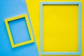 minimalist empty frames with bicolor background. High quality photo