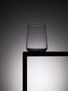 Minimalist empty glass on table