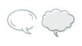 Minimalist Empty Speech Bubbles for Dialogue Placeholder, vector design Generative AI Royalty Free Stock Photo