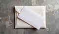 Minimalist envelope and card mockup on concrete background, communication concept Royalty Free Stock Photo