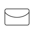 Minimalist envelope icon. Postal communication symbol. Black outline, white background. Vector illustration. EPS 10.