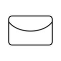 Minimalist envelope icon. Postal communication symbol. Black outline, white background. Vector illustration. EPS 10.