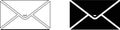 Minimalist envelope icons set in black white for business communication design Royalty Free Stock Photo