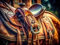 Minimalist Equestrian Elegance A CloseUp Study of a Modern Horse Saddle and Stirrups Capturing Timeless Design and Royalty Free Stock Photo