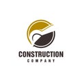 Minimalist Excavator and backhoe logo, construction logo icon vector template Royalty Free Stock Photo