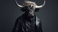 Minimalist Fashion Portrait Of Bull Royalty Free Stock Photo