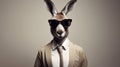 Minimalist Fashion Portrait Of Kangaroo