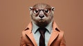 Minimalist Fashion Portrait Of Otter